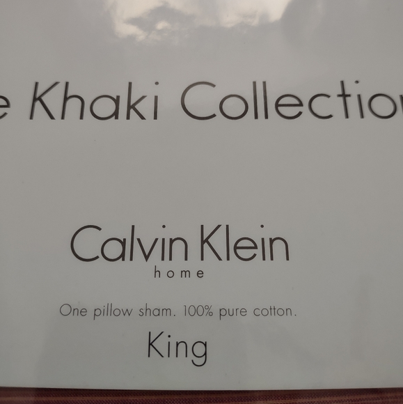 Calvin Klein Khaki Collection Abaca Weave Geranium King Pillow Sham Cotton - Picture 2 of 5